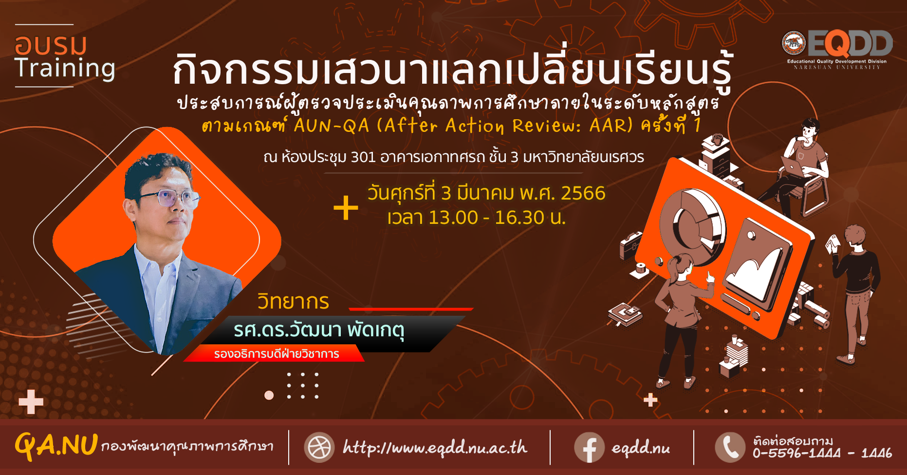 กิจกรรมเสวนาแลกเปลี่ยนเรียนรู้ประสบการณ์ผู้ตรวจประเมินคุณภาพการศึกษาภายใน ระดับหลักสูตร ตามเกณฑ์ AUN-QA (After Action Review: AAR) ครั้งที่ 1