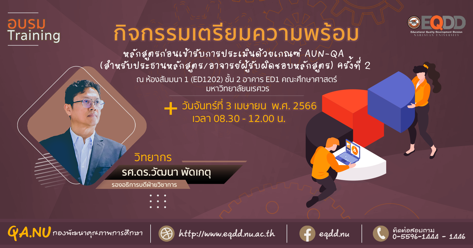 กิจกรรมเตรียมความพร้อมของหลักสูตรก่อนเข้ารับการประเมินด้วยเกณฑ์ AUN-QA (สำหรับประธานหลักสูตร/อาจารย์ผู้รับผิดชอบหลักสูตร) ครั้งที่ 1