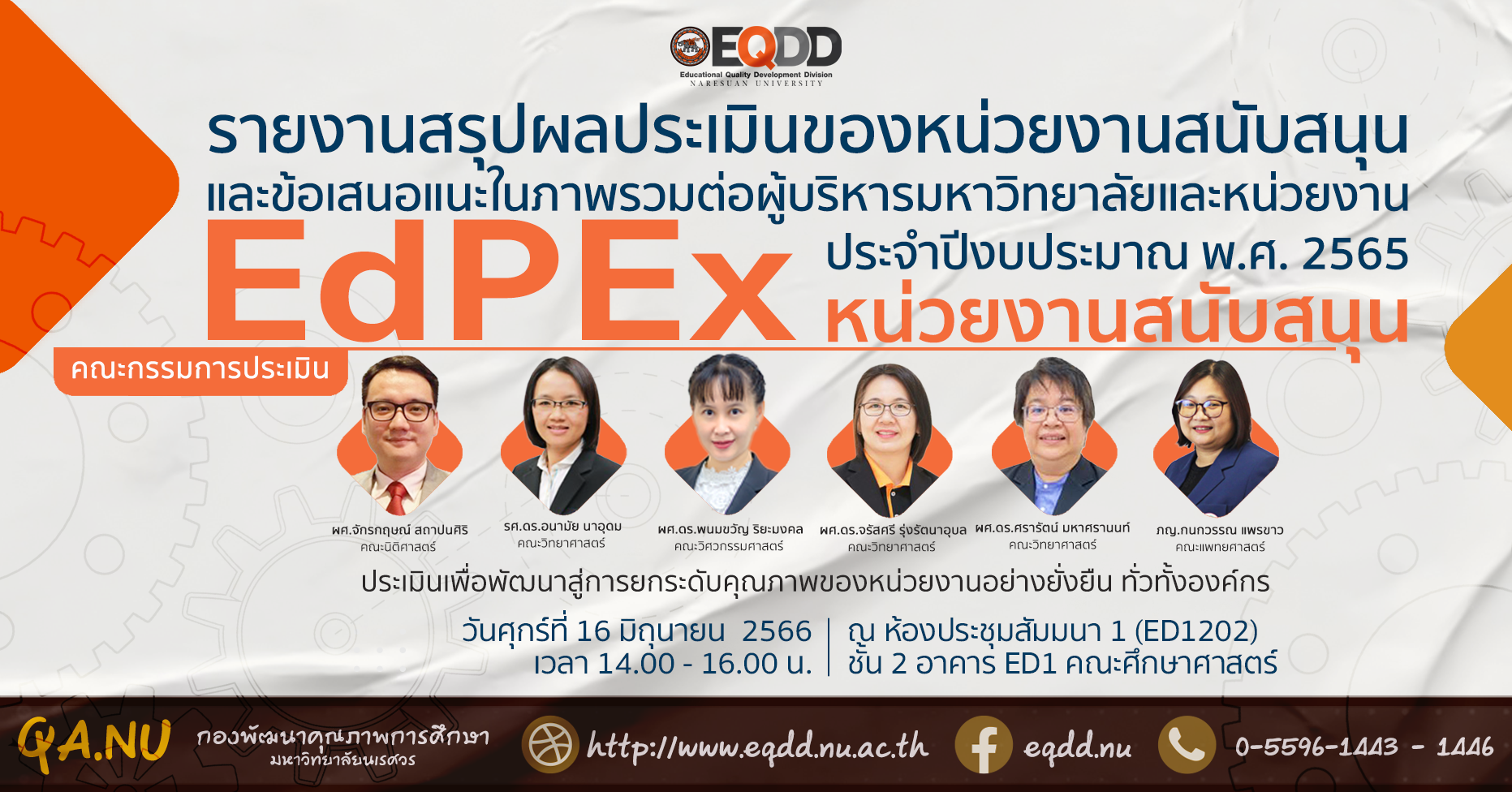กิจกรรมสรุปผลประเมินของหน่วยงานสนับสนุนและข้อเสนอแนะในภาพรวมต่อผู้บริหารมหาวิทยาลัยและหน่วยงาน งบประมาณ พ.ศ. 2565